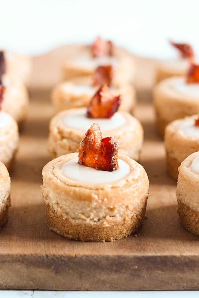 Mini Cheesecake Recipes: Maple Bacon Mini Cheesecakes