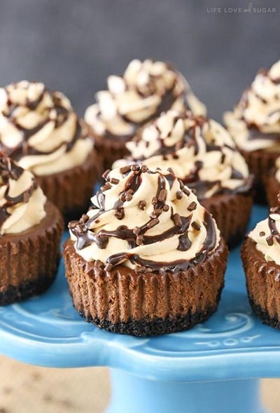 Mini Baileys Chocolate Cheesecakes