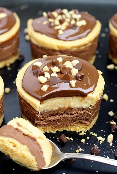 Mini Cheesecake Recipes: No Bake Chocolate Peanut Butter Mini Cheesecake