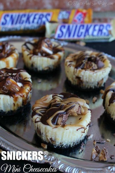 Mini Cheesecake Recipes: Snickers Mini Cheesecakes