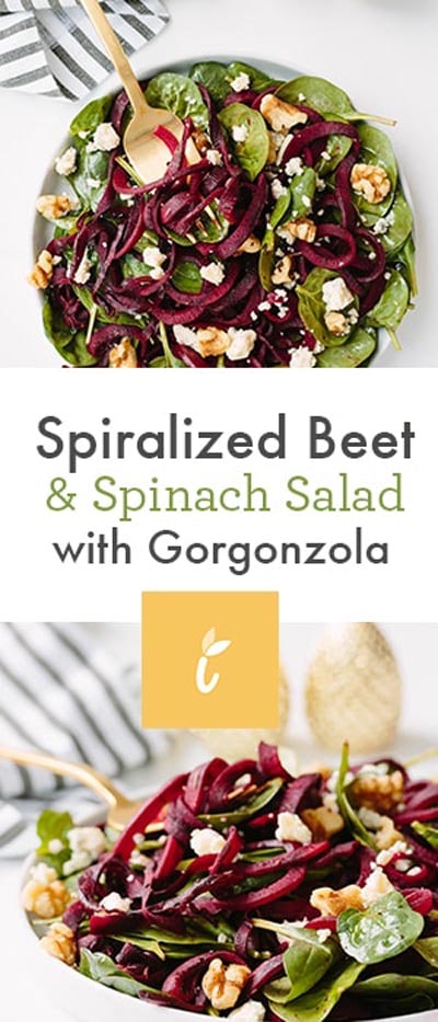 Spiralizer Recipes: Spiralized Beet And Spinach Salad With Gorgonzola