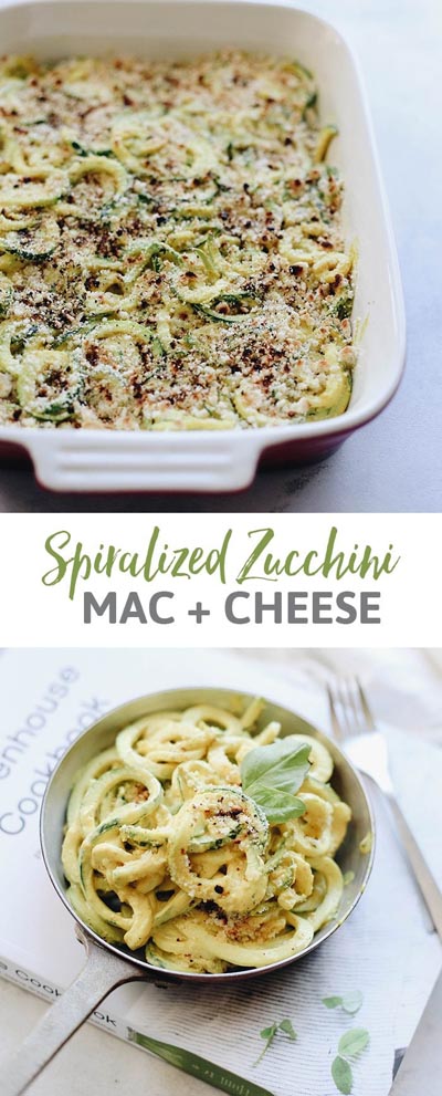 Spiralizer Recipes: Spiralized Zucchini Mac And Cheese