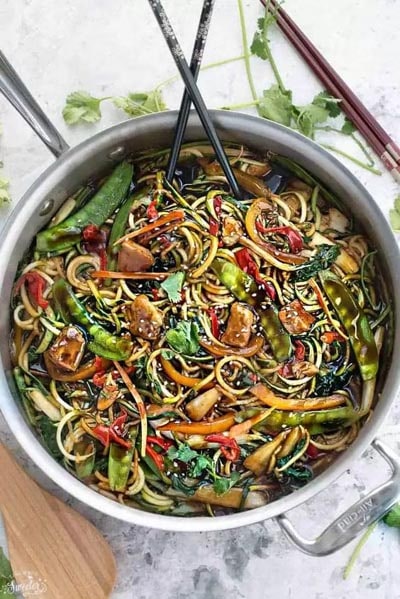 Spiralizer Recipes: Stir-fry Zucchini Noodles