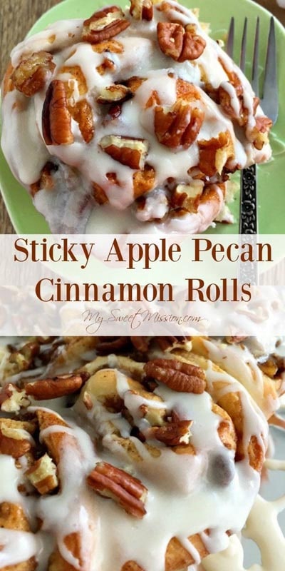 Sticky Apple Pecan Cinnamon Rolls