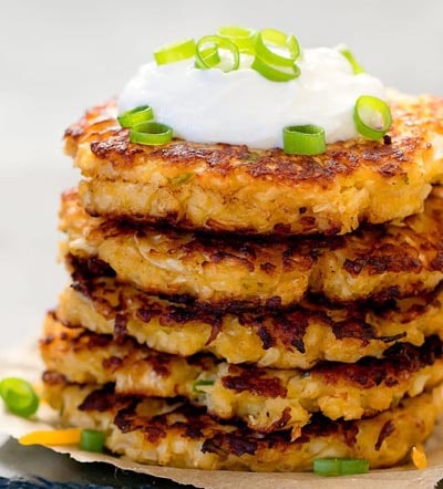 Vegetarian Keto Recipes: Cheesy Cauliflower Fritters