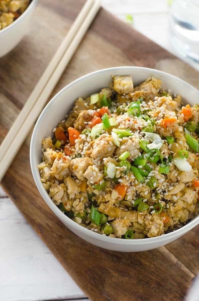 Vegetarian Keto Recipes: Easy Vegan Cauliflower Fried Rice