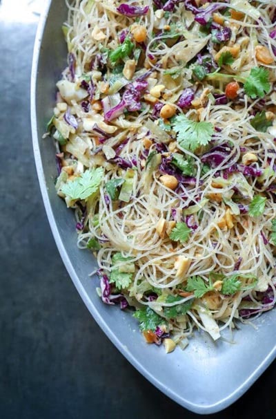 Vegetarian Keto Recipes: Keto Asian Noodle Salad with Peanut Sauce