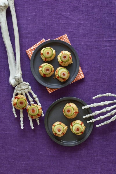 Fun Halloween Snack Ideas and Halloween Treats: Cheesy Pastry Puff Eyeballs