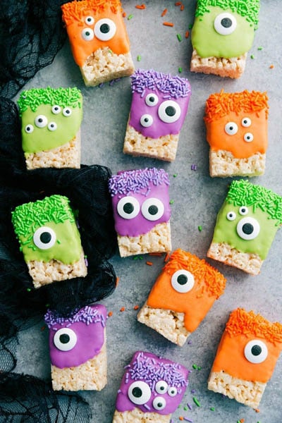 Fun Halloween Snack Ideas and Halloween Treats: Monster Rice Krispies