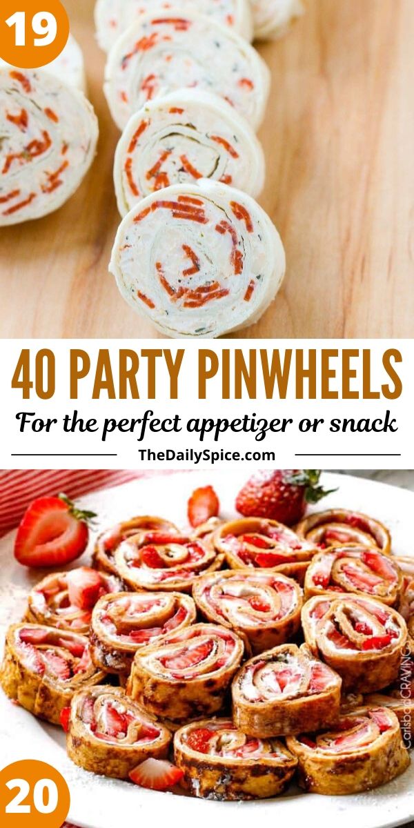 Party pinwheels and roll-ups