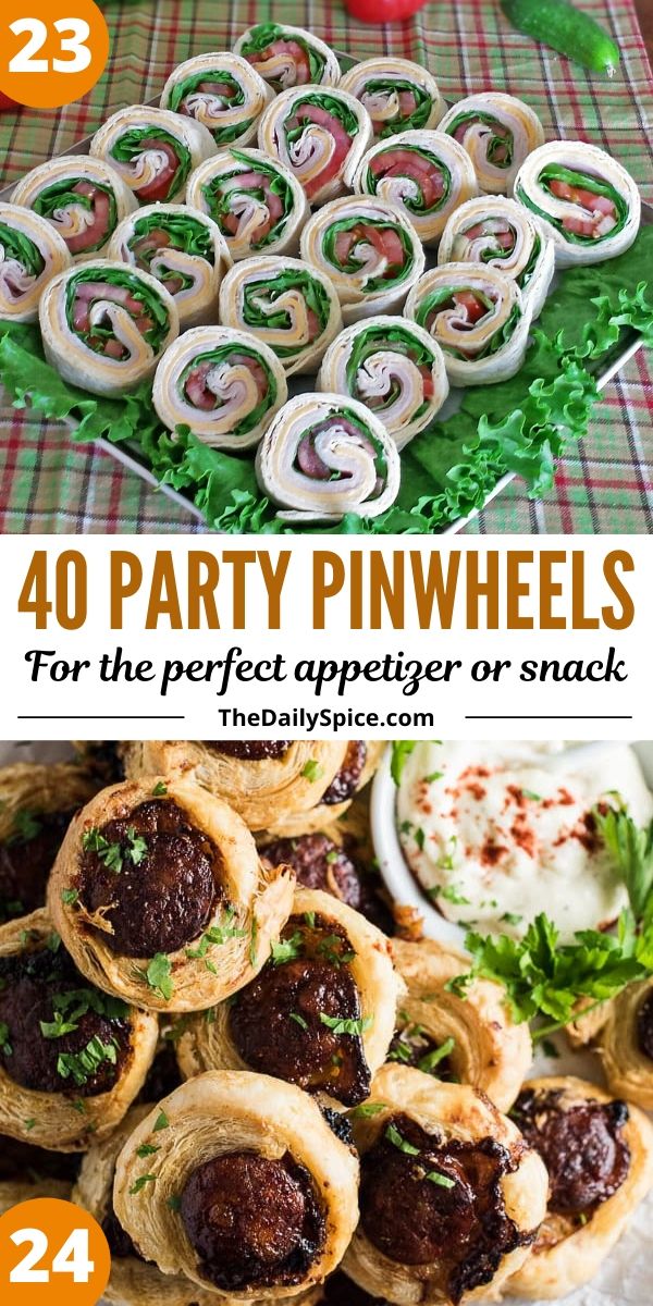 Party pinwheels and roll-ups