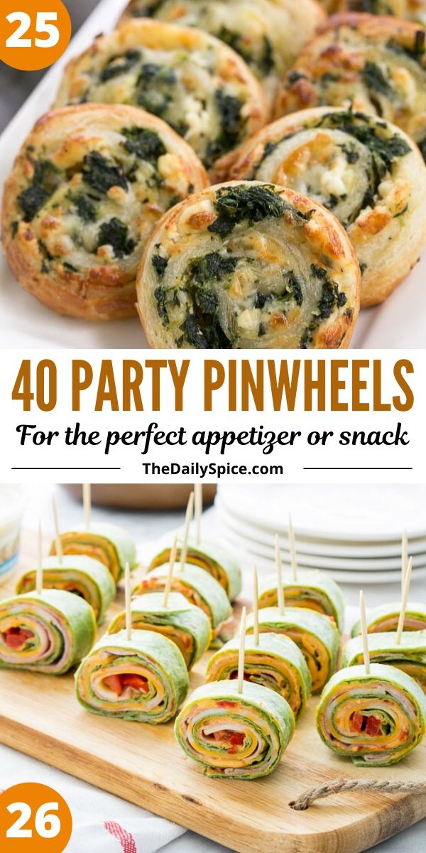 Party pinwheels and roll-ups