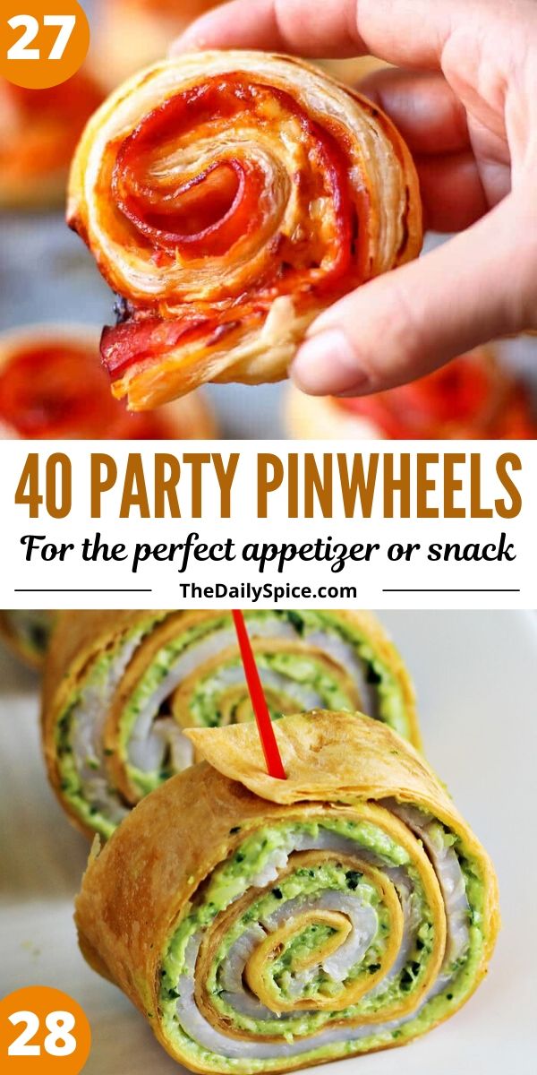 Party pinwheels and roll-ups