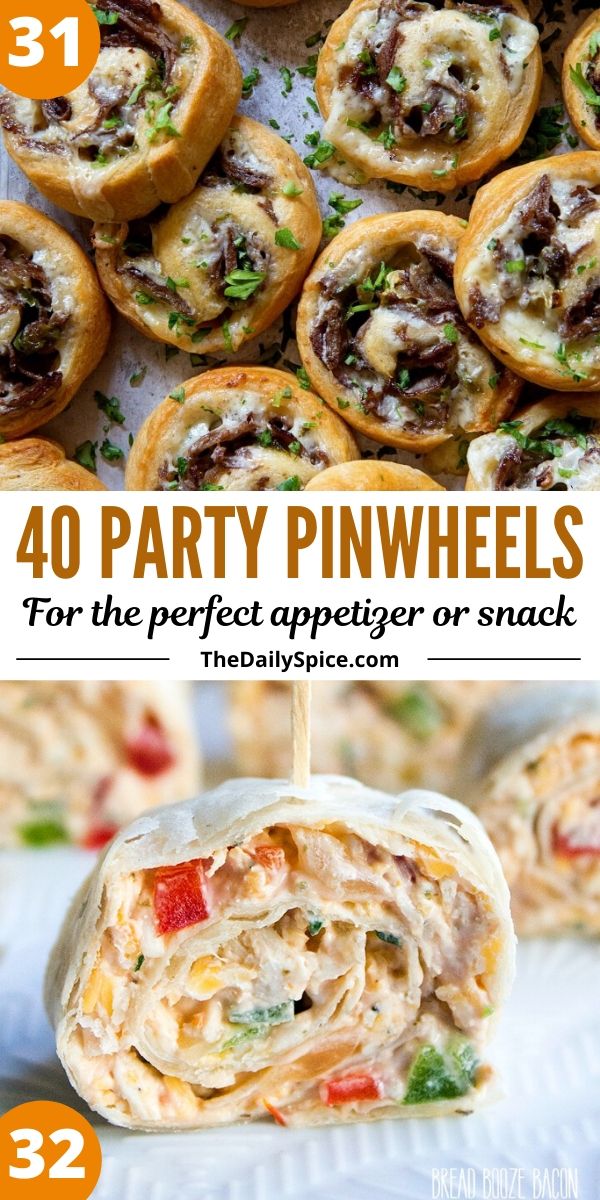 Party pinwheels and roll-ups