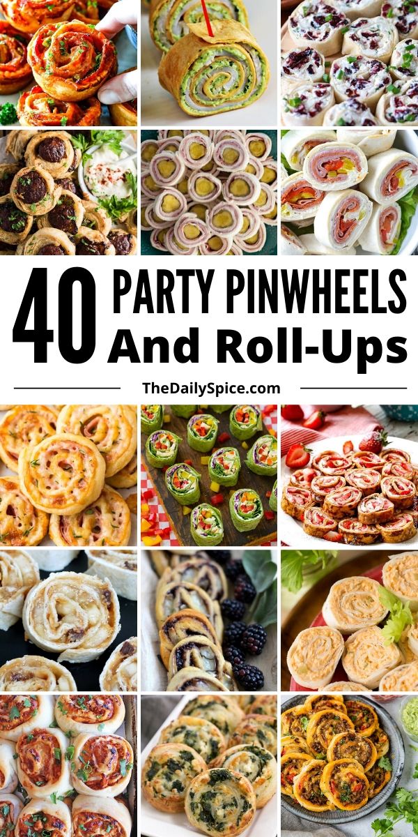 40 Party pinwheels and roll-ups