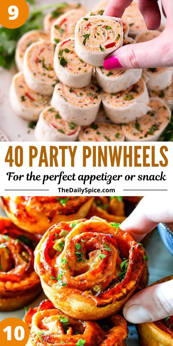 Party pinwheels and roll-ups