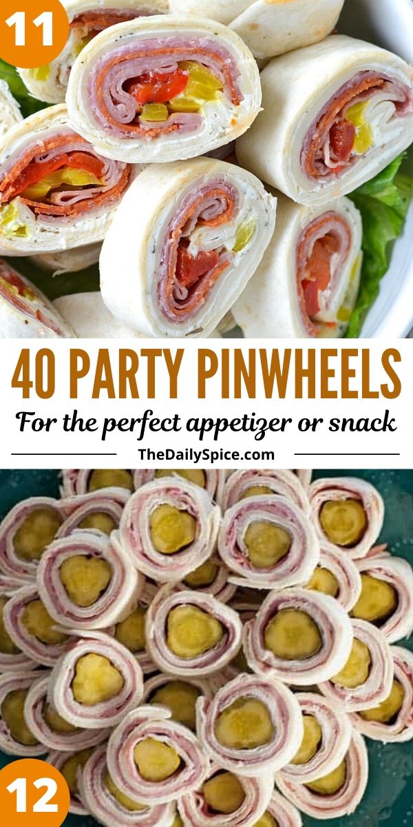 Party pinwheels and roll-ups