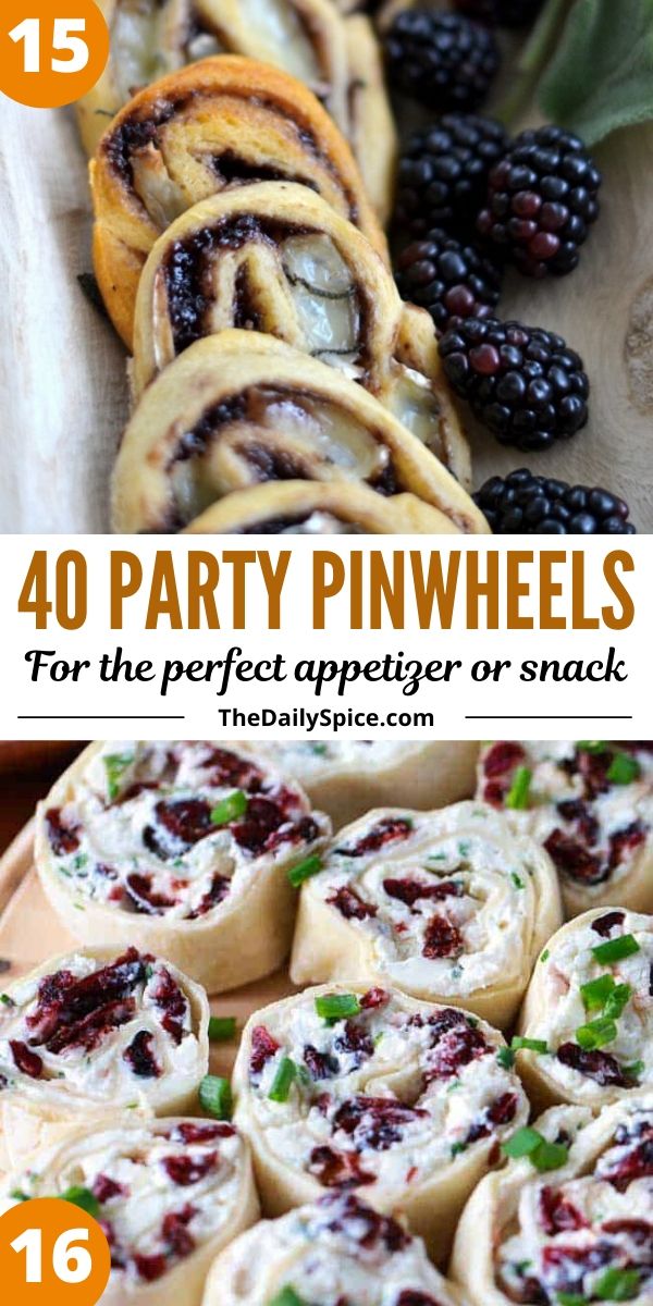 Party pinwheels and roll-ups