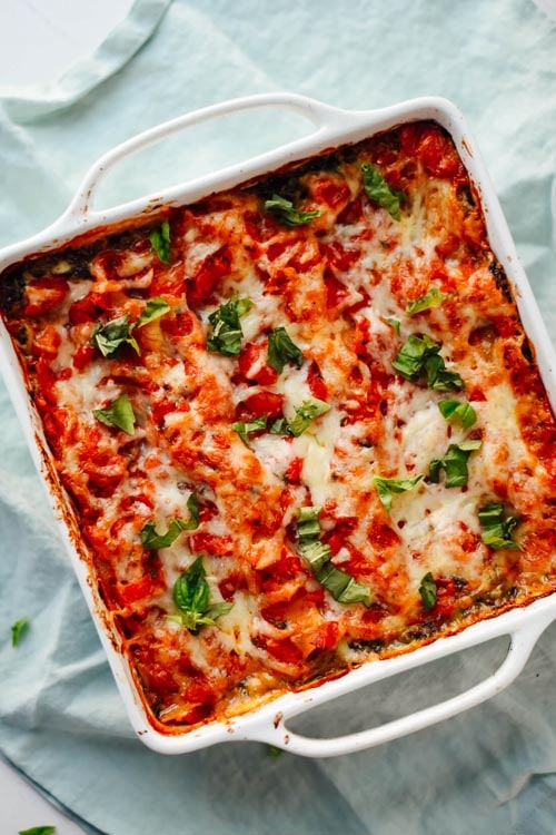 Meatless meal recipes: Spinach Artichoke Lasagna