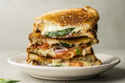 Meatless meal recipes: Tomato, Mozzarella, and Basil Panini