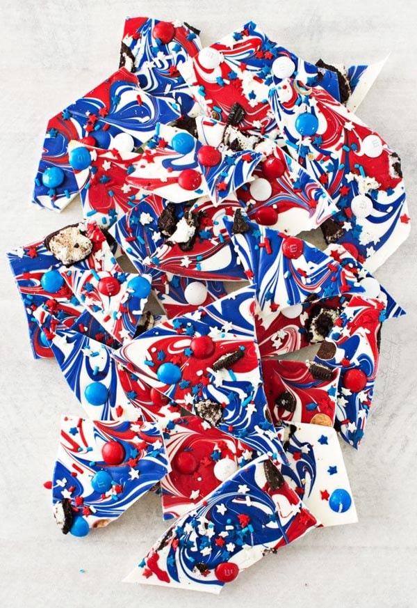 4th Of July Desserts: Festive Red White & Blue Bark